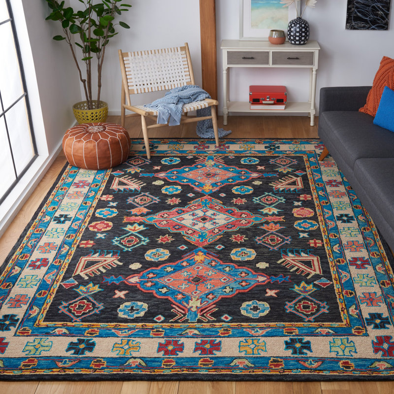 Tapis en laine touffeté à la main Madalene, Rectangle de 5 pi x 8 pi
