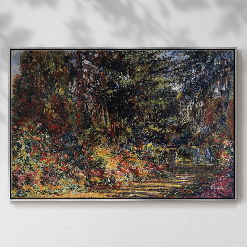 " Path At Giverny, 1902 ", 25" H x 37" W x 2" D, Silver