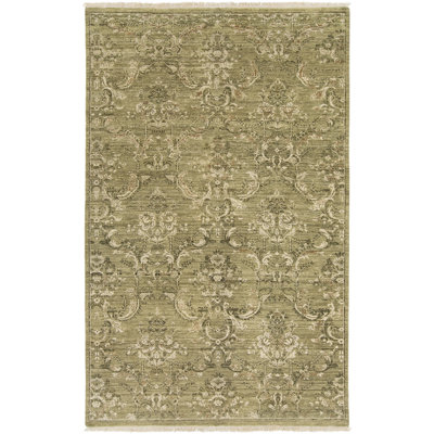 Tapis olive noué à la main Adelphia