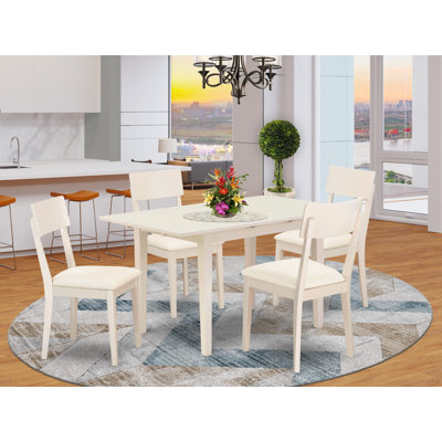 698939AF70324C7ABF9C64834A55CC05 5 Piece Dining Table Set Includes a Rectangle Wooden Table with Removable leaf and 4 Chairs, Mahogany