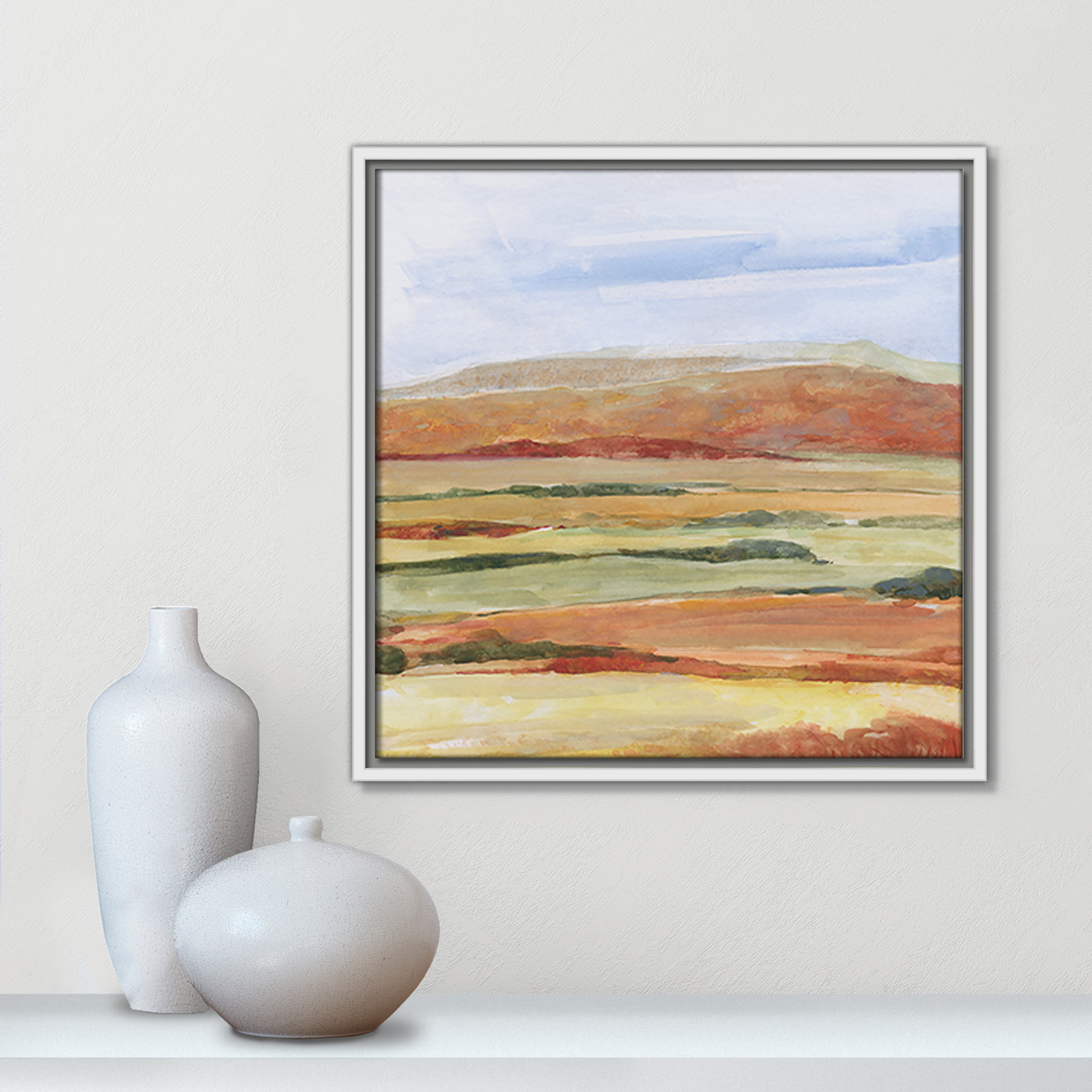 Damali "Sedona Magic" Print by Sally Swatland, 17.5" H x 17.5" W x 2" D, White