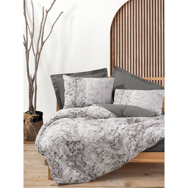 Premium Ranforce Single Quilt Cover Set, 53.1 x 78.7 inches | 100% Cotton, 145 Thread Count, Brown & White | Machine Washable, Envelope & Button Closure | Soft, Durable, Perfect for Cozy Bedrooms