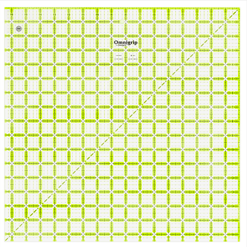 Règle de courtepointe carrée antidérapante Omnigrip 16-1 / 2 po x 16-1 / 2 po