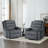 Ameiah Upholstered Dark Gray Corduroy Manual Push Back Recliner Chair with Wingback-919414066