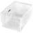Mount-It! Folding Plastic Storage Crate, Collapsible Utility Distribution Container With Attached Lid, 65L Litre Capacity, Clear (Set Of 3)