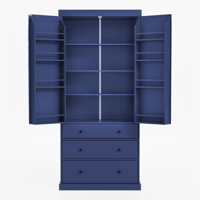 Armoire de rangement 77 pouces Farmhouse Kitchen, Bleu