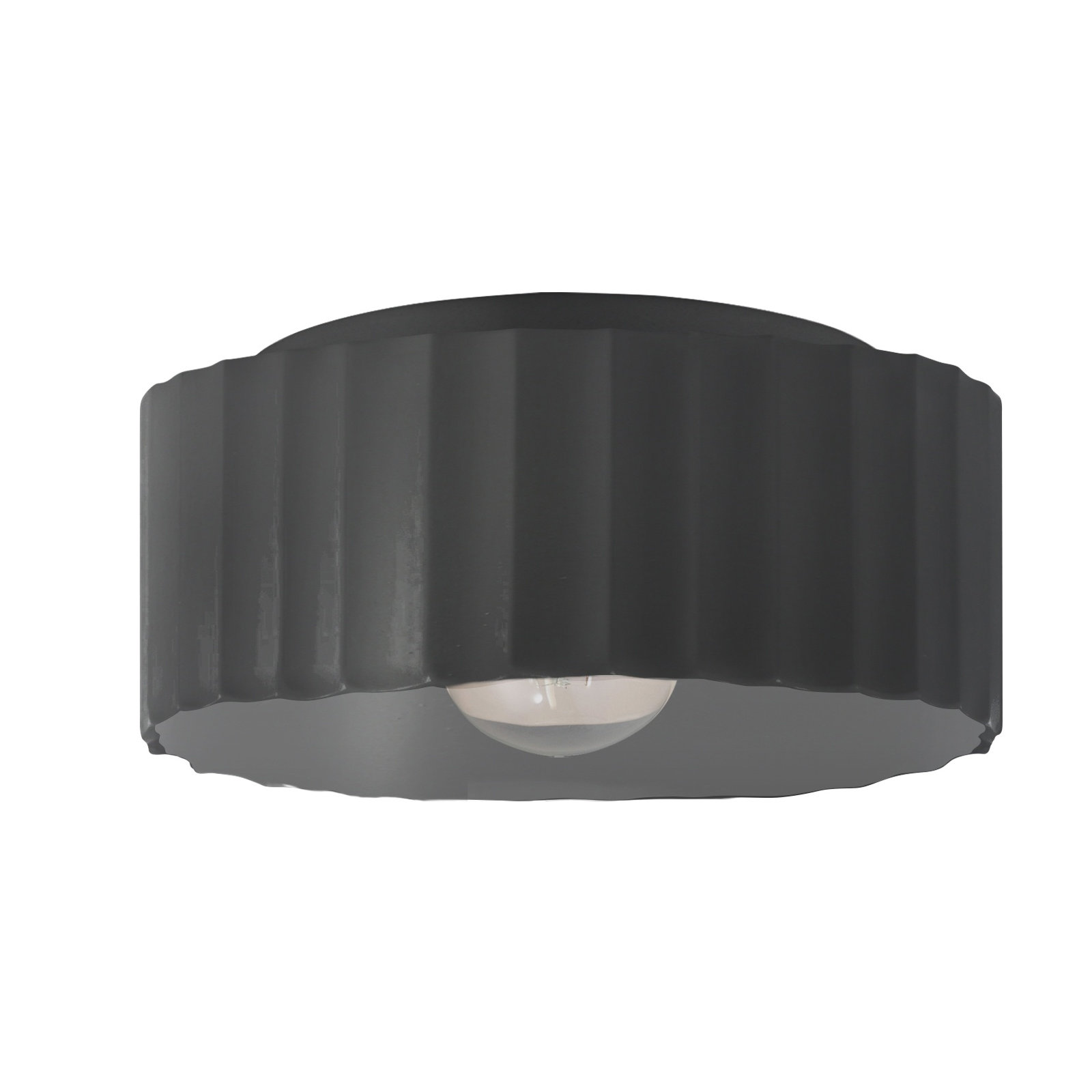 Colgate Single Light Ceramic Flush Mount, Carbon Matte Black, 6.5" H x 13" W x 13" D