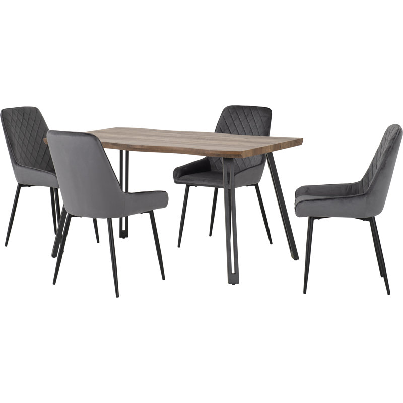  Cheshire Wave Edge Dining Set, Grey