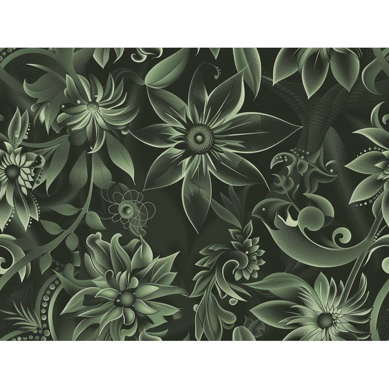 Tapis de bain à texture florale, décor de salle de bain botanique traditionnel, L 17 po x L 24 po