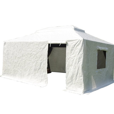 Housse pour abri de jardin 12 'x 14' pour abri de jardin - Extérieur imperméable avec parois latérales, fenêtres en maille et utilisation efficace hiver blanc universel