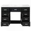 Meuble-lavabo 48 po avec lavabo, 2 portes et 8 tiroirs, système de fermeture en douceur, design classique, noir-128990553