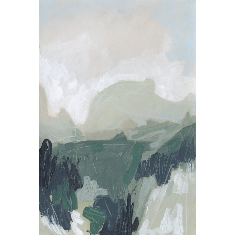 Moss Valley II by June Erica Vess - Painting on Canvas, 46cm H x 30cm W, Black Floater Framed