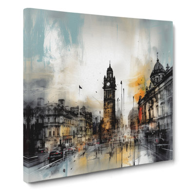 City Of Manchester Gestural Art - Print