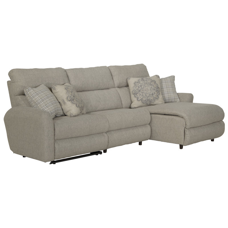 Mcpherson 3 - Piece Power Reclining Sectional with 1 Lay-Back Chaise and 1 Lay-Flat Recliner, Right Hand Facing