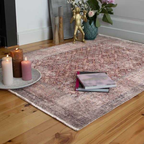 Maurea Rectangle Oriental Dhurrie Area Rug, Red, Rectangle 120 x 170cm