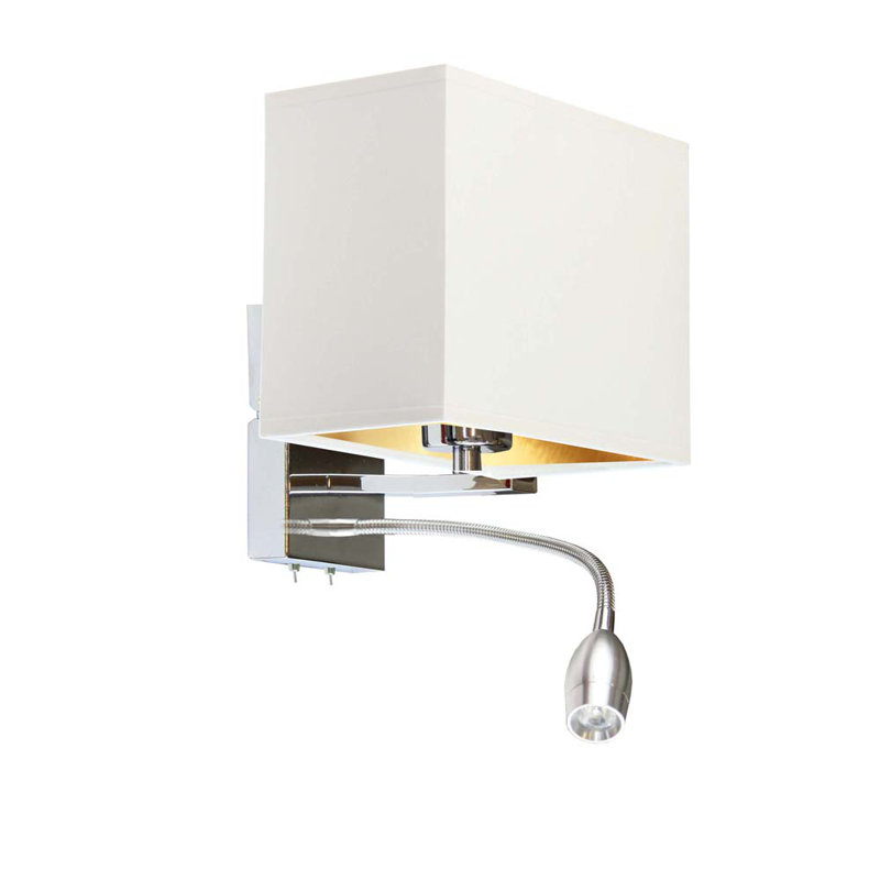 Schiffer Steel LED Armed Sconce, Nickel, White
