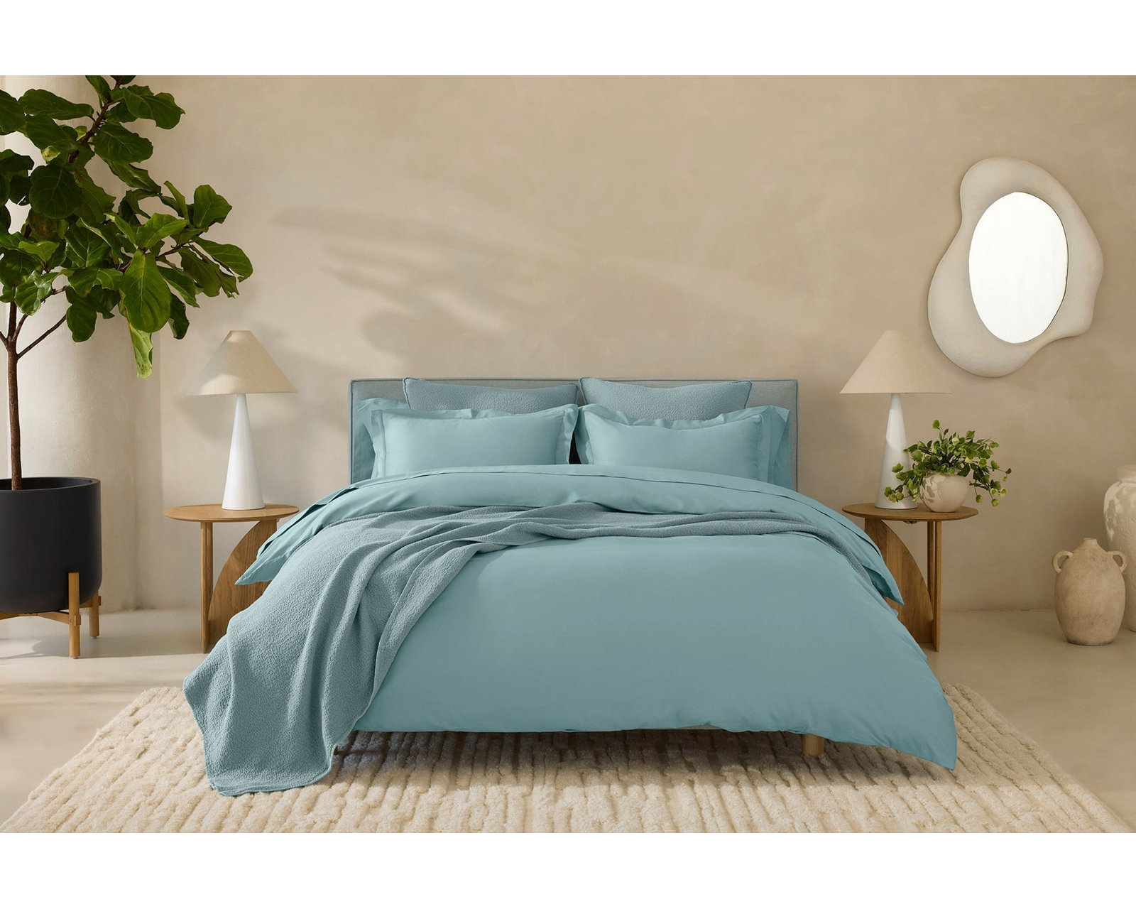 Cloud Soft Sateen Sateen Duvet Cover, Twin Duvet Cover, Pacific Blue