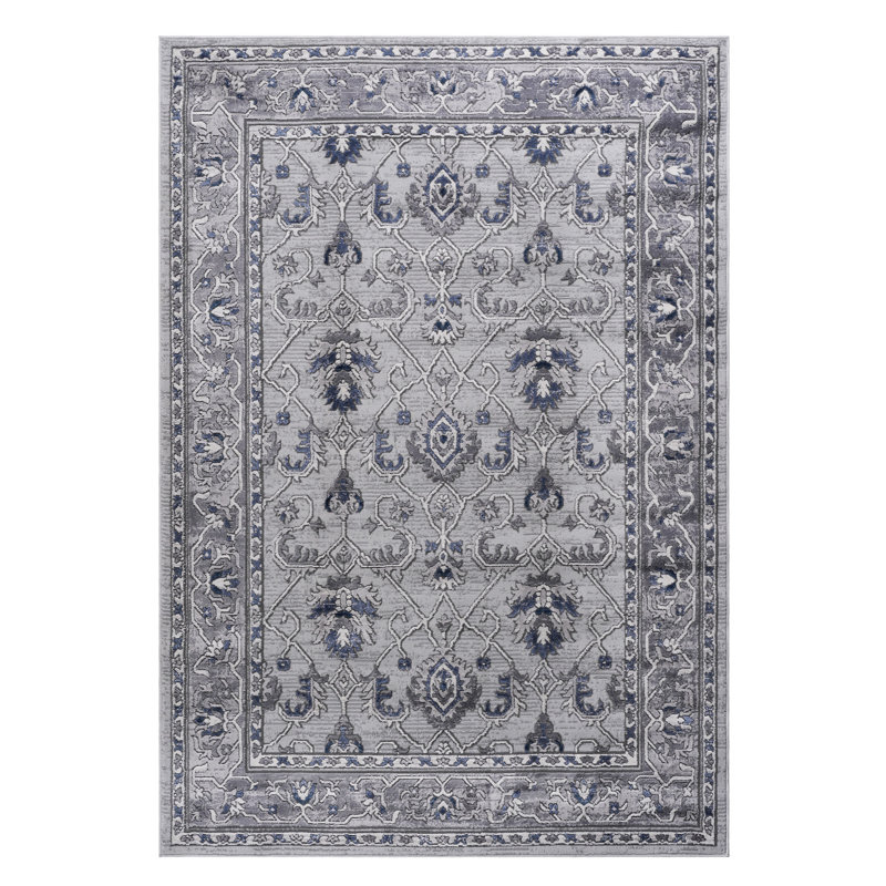 8x10 Grey/blue Non-shedding Area Rug - Stain , Soft Touch For Living Room, Bedroom Luxurious Ambience Room