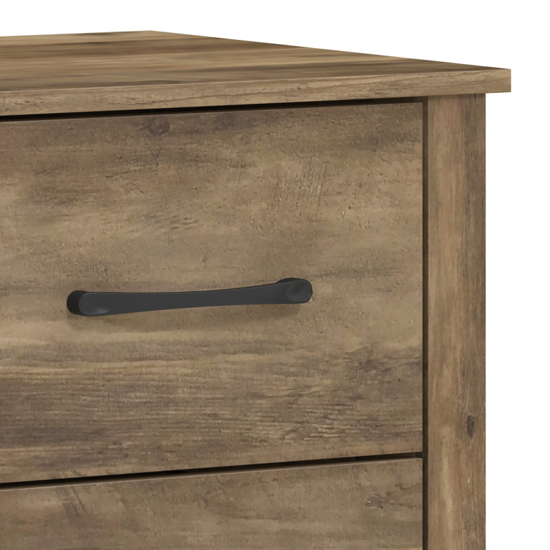 Commode 5 tiroirs H 46,7 po Walter, Chêne noueux
