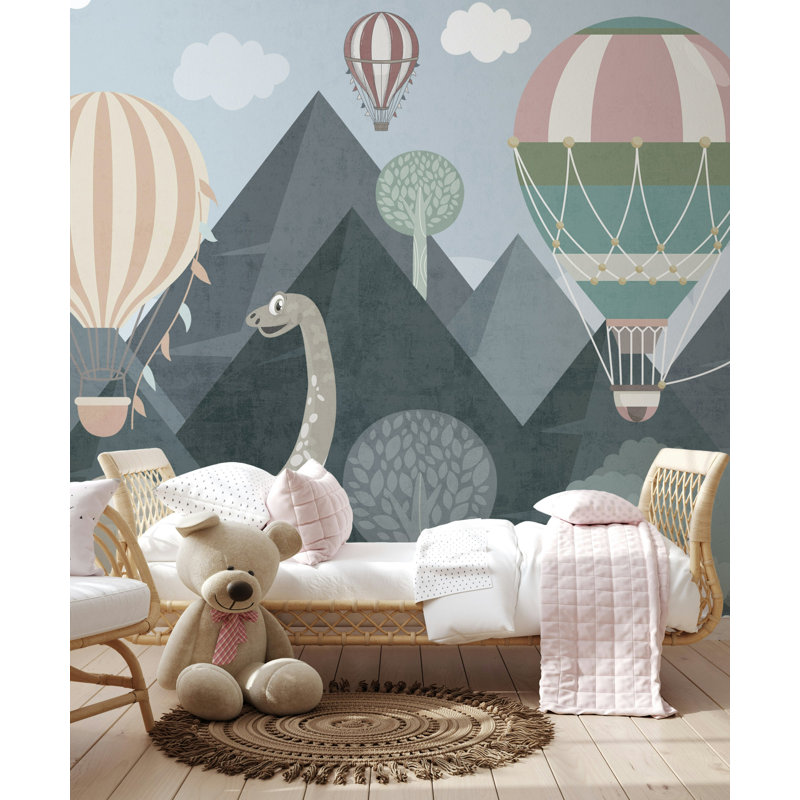 Papier peint mural Hot Air Balloon Dino, L 115 po x l 225 po