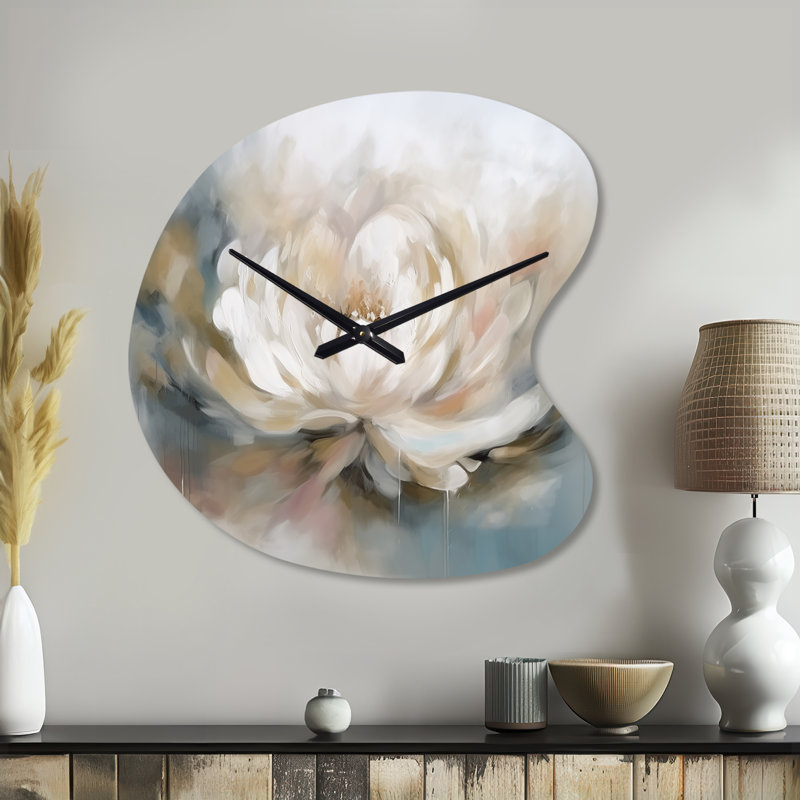 Horloge murale en forme de lotus blanc, Grand