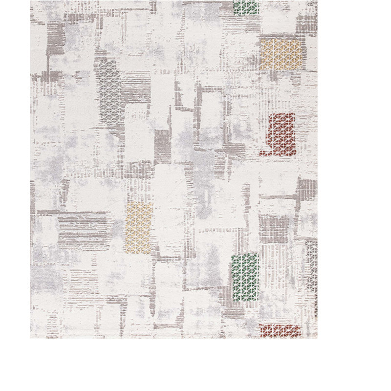 Stefaun Tencel Geometric Indoor Rug, Rectangle 2'8" x 5'