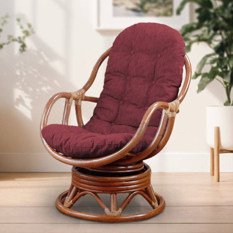 Chaise berçante Anairis, Brun foncé, Beige clair