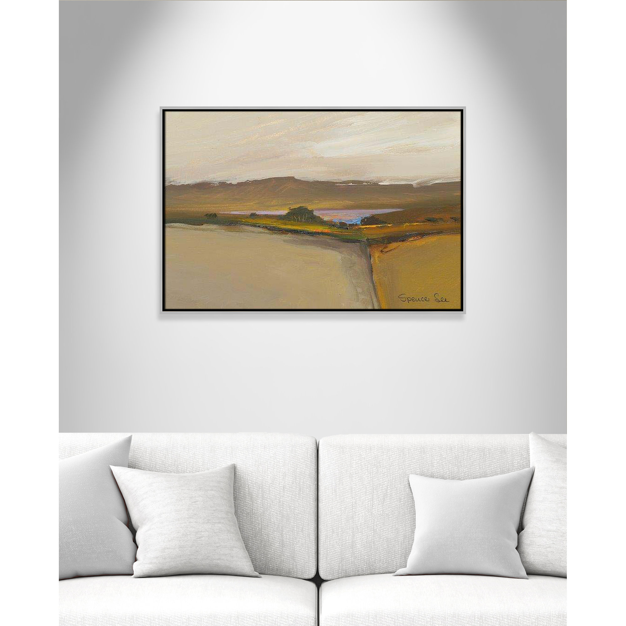 Heaven And Earth IV by Spencer Lee, Silver Framed, 25.5'' H x 37.5'' W x 2'' D