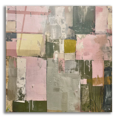  «Patchwork Of Earth» par Svetlana Aleynikova, art mural en verre acrylique, 36 po x 36 po