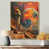 Toile avec cadre flottant or