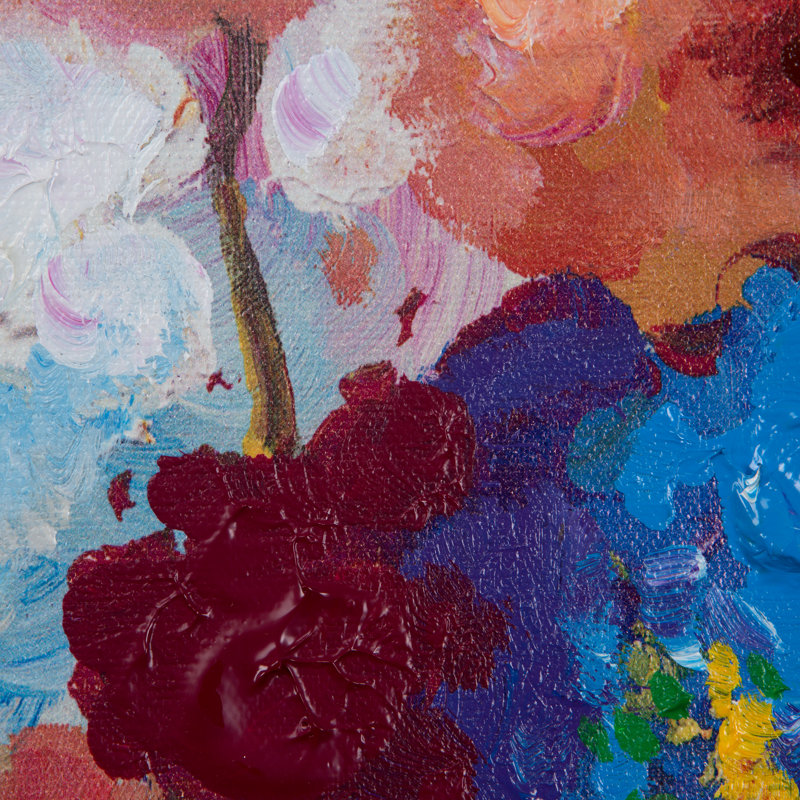 Fleur de jardin, peinture sur toile tendue