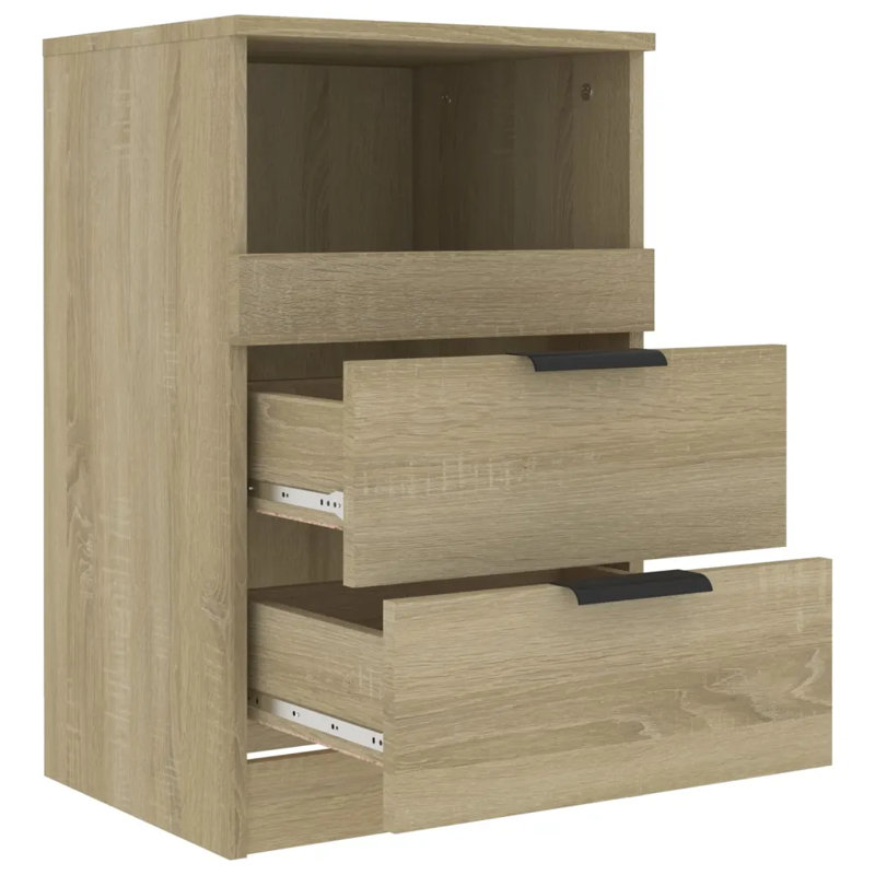 40cm W Manufactured Wood Bedside Table, Brown, Individual