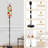  68.5" Standing Floor Lamp Seamless red apples Realistic plant Hand drawing colored Dimmable Metal Pole Lamp with Linen Lampshade LED Bulb Included