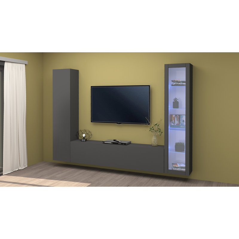 Maruska Unfinished Floating Entertainment Centre for TVs up to 70", Grey Anthracite