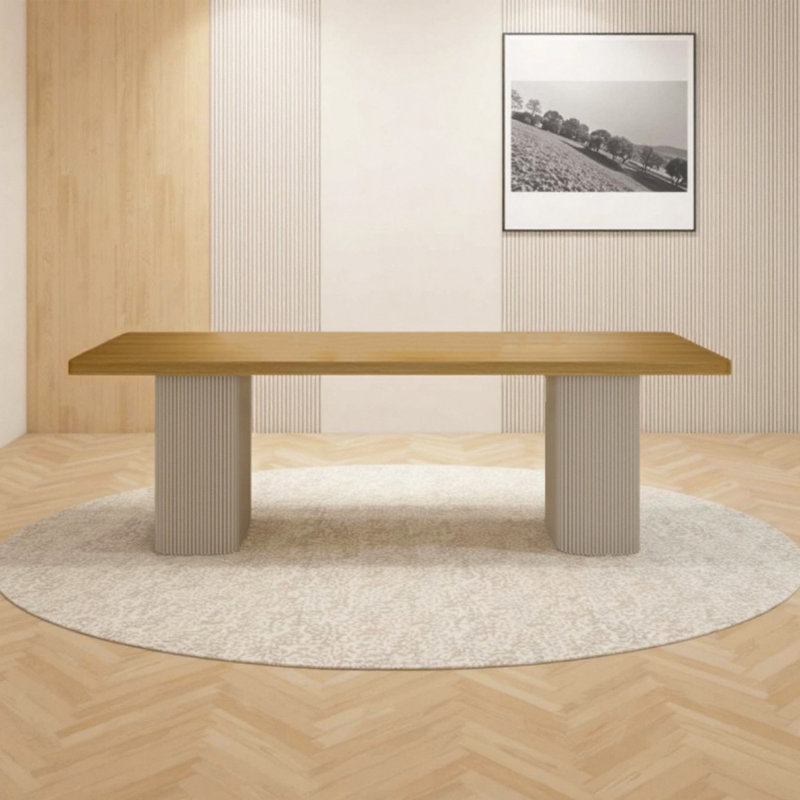 Italian minimalist solid wood rectangular dining table, 29.53”H x 62.99”L x 29.53”W