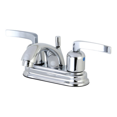 Kingston Brass Centurion Two-Handle 3-Hole Deck Mount 4" Centerset Bathroom Faucet with Plastic Pop-Up