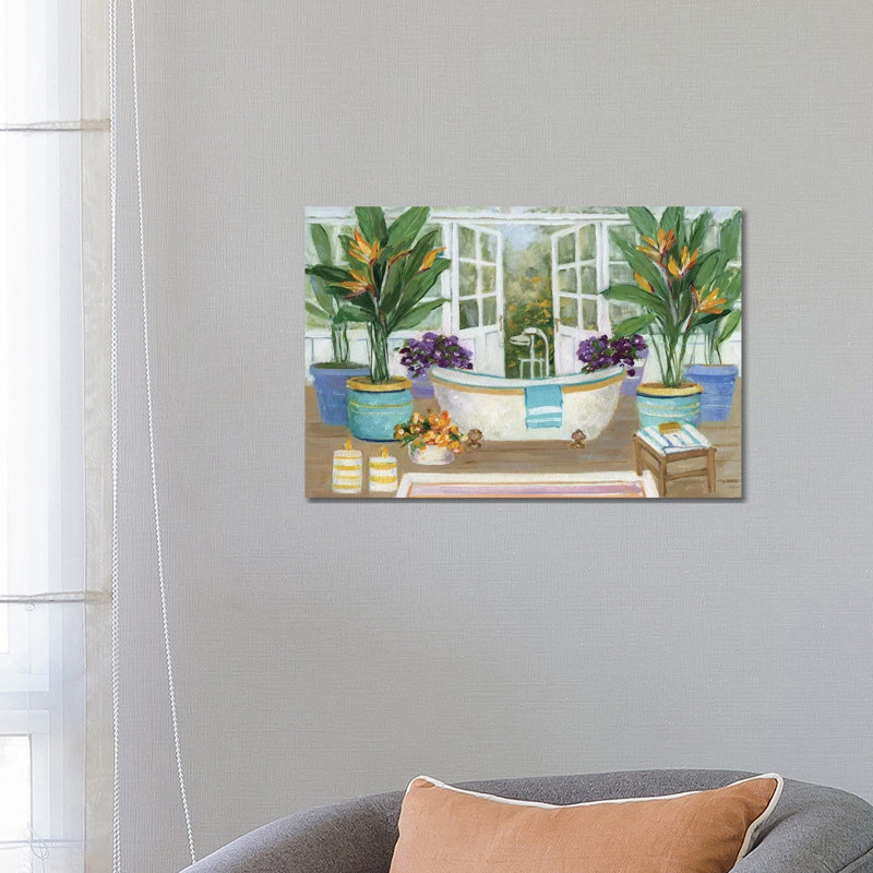 Tropical Island Spa II by Sally Swatland - Wrapped Canvas Painting, 66.04 cm H x 45.72 cm W x 3.175 cm D