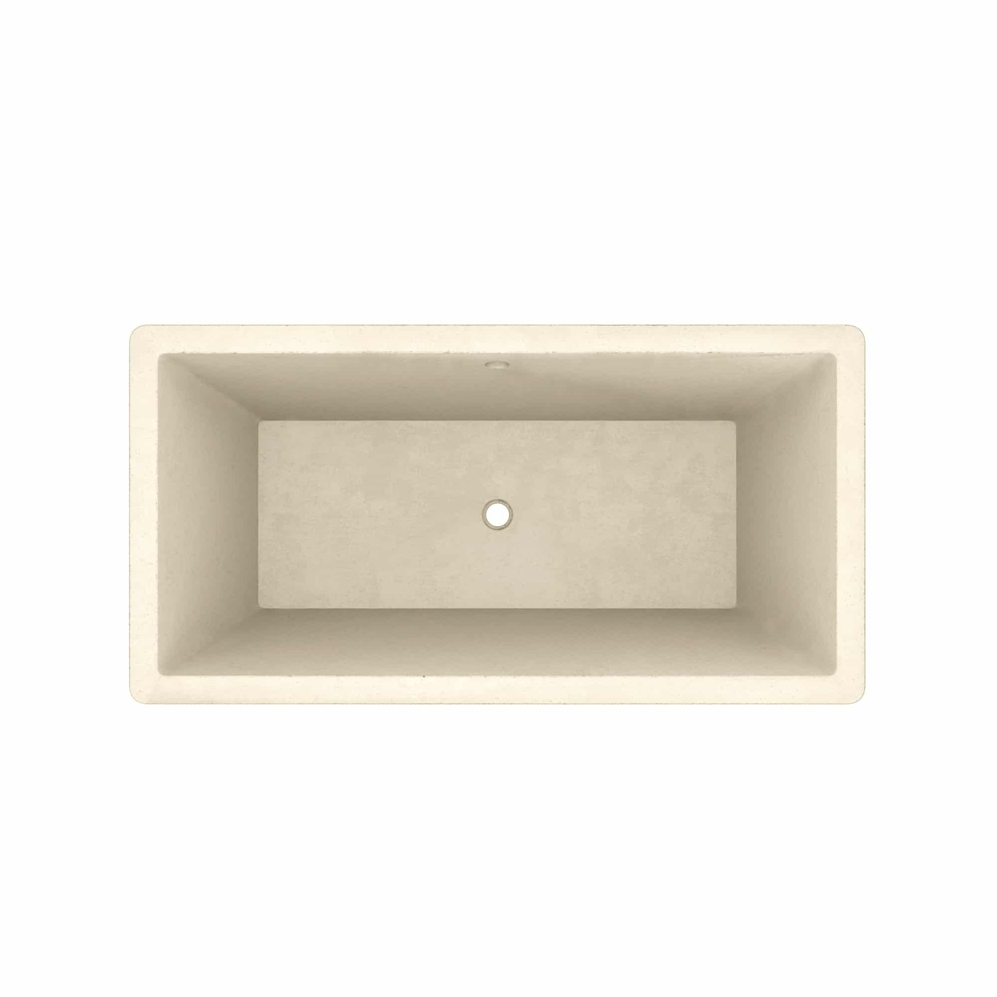 Mendocino NativeStone Concrete 66" x 34" Freestanding Soaking Bathtub, Sand