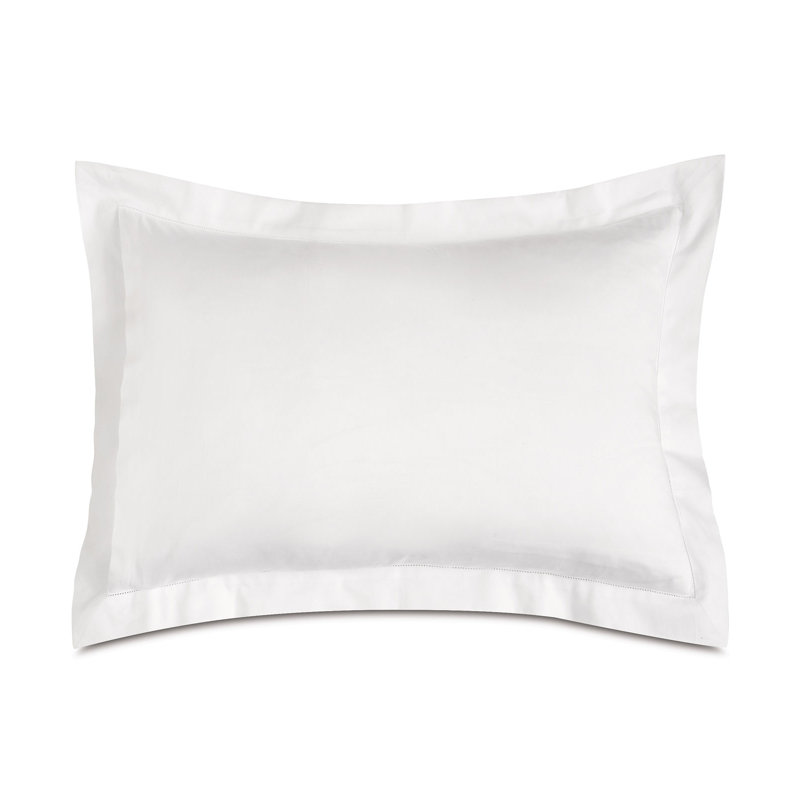Deluca 100% Cotton Pillow Sham, White, Standard/Twin