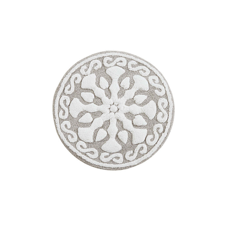 Tapis de bain en coton touffeté Medallion, Taupe