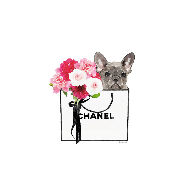 Frenchie & Shopping II - Wrapped Canvas Art Prints, 46cm H x 30cm W