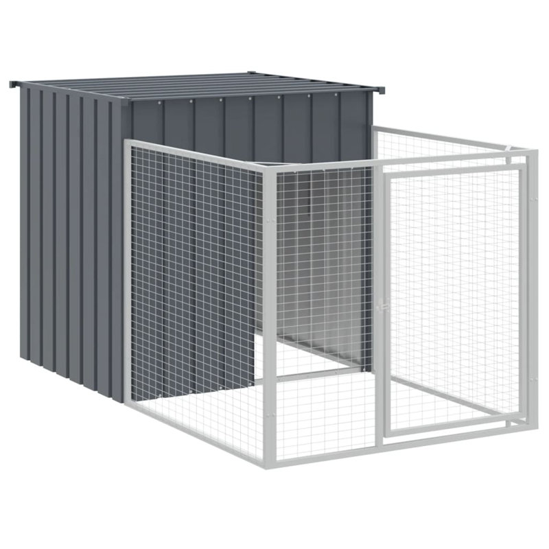 Niche pour chien en acier galvanisé anthracite vidaXL 43,3 po x 79,1 po x 43,3 po, Gris anthracite