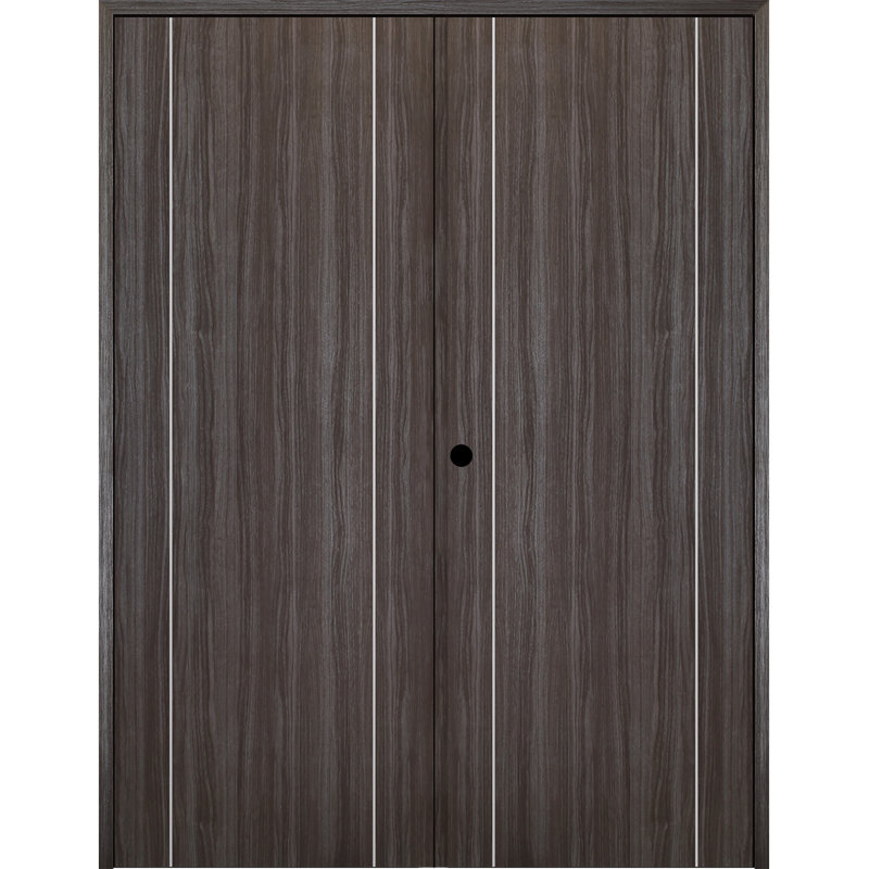 Porte double standard en bois manufacturé Palladio 2U, Chêne, L 64 po x H 80 po, À droite