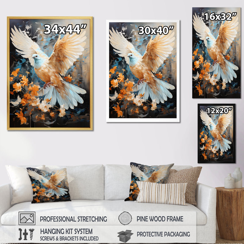 " Tranquil Dove Harmony II ", Black Single Picture Framed, 32" H x 24" W x 1" D