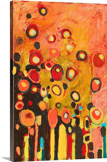 «Growing in Orange No. 2» par Jennifer Lommers, reproduction d'art sur toile, H 48 po x l 32 po x P 1,25 po