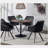 Brown and Black Round Dining Table