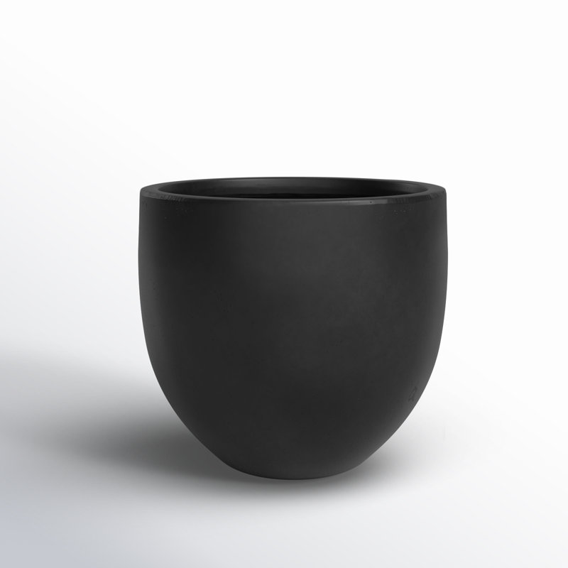 Pot à fleurs noir avec trou de drainage de 13,7 po de diamètre Acushnet, H 12,2 po x l 13,7 po x P 13,7 po, Noir