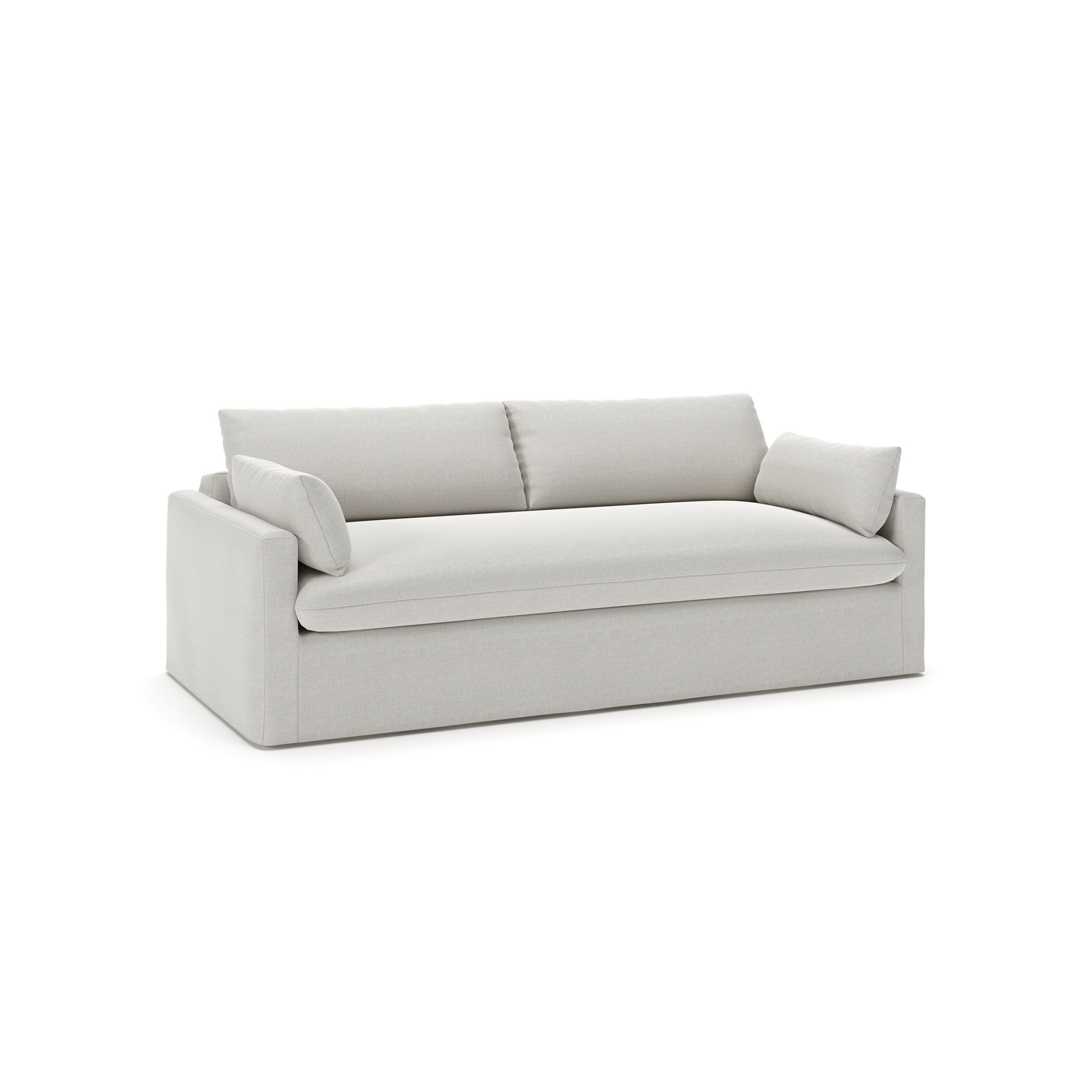 Luna 90'' Upholstered Sofa, Drusky Ivory Sustain® Basketweave