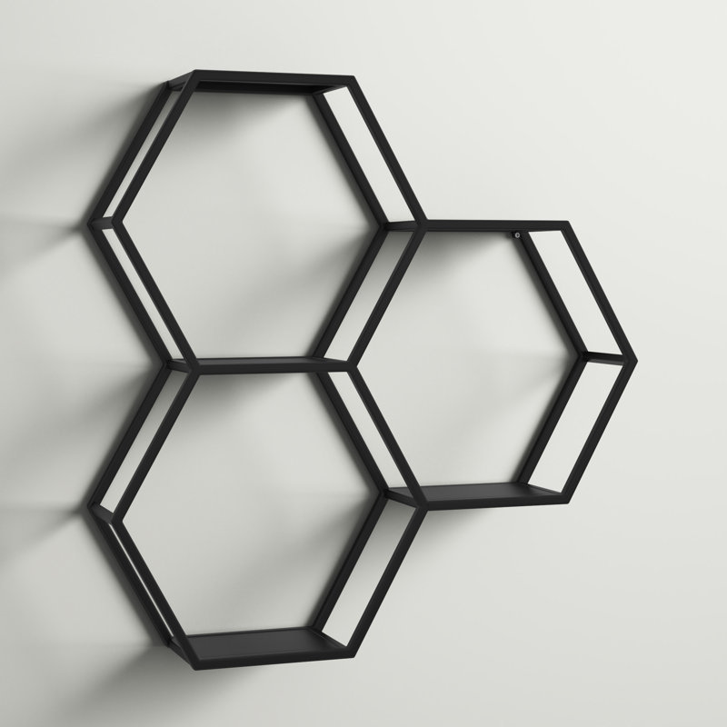 Wingard 3 Piece Hexagon Metal Accent Shelf