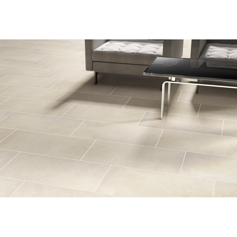 Sterlina II 12" x 12" Porcelain Solid Decorative Tile, Ivory